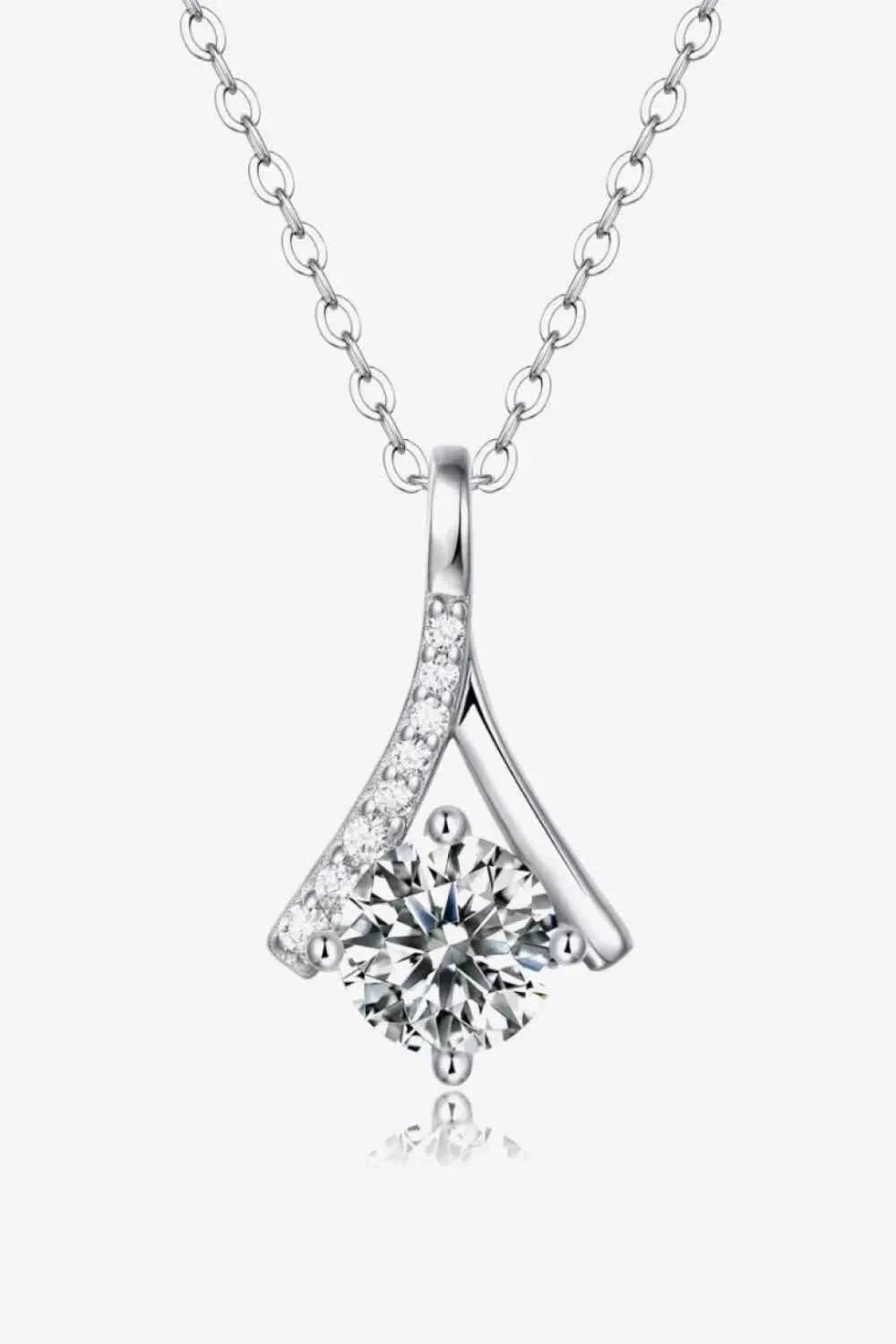 Special Occasion 1 Carat Moissanite Pendant Necklace Silver One Size Moissanite - Tophatter Daily Deals